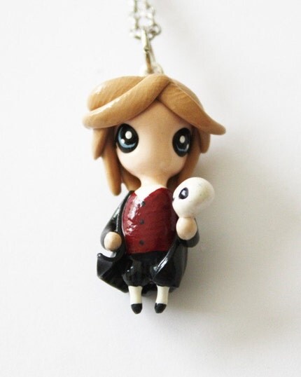 FREE SHIPPING - Hamlet - Miniature Sculpture - Charm Necklace