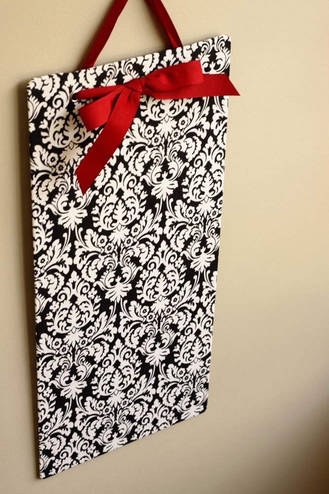Tall/Skinny (9.5x20) Fabric Covered Magnet Board - Black Mini Muse