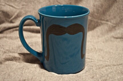 Blue Mustache Mug