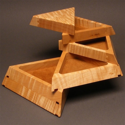 The Trapezoid Box, Curly Maple