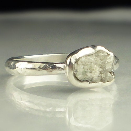 Natural Rough Diamond Engagement Ring