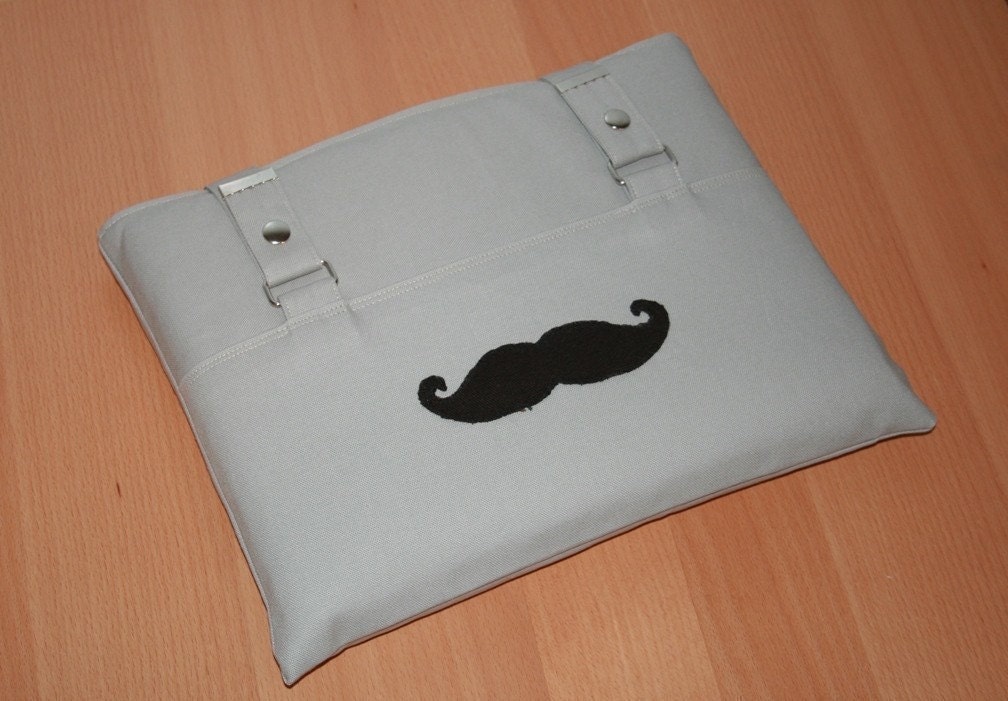 Manly Man Mustache Laptop Sleeve 13 inch Macbook Pro or Custom Size