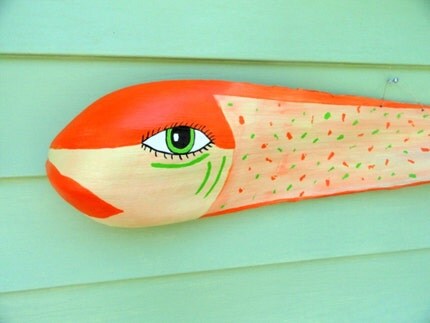 Orig Recycled Palm Frond Fish Art  J. Craig Florida ...  3 ft long