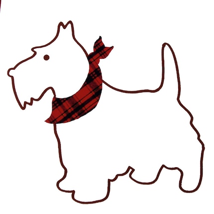 Cute Scottie Dog Card 5 x 7 Illustration