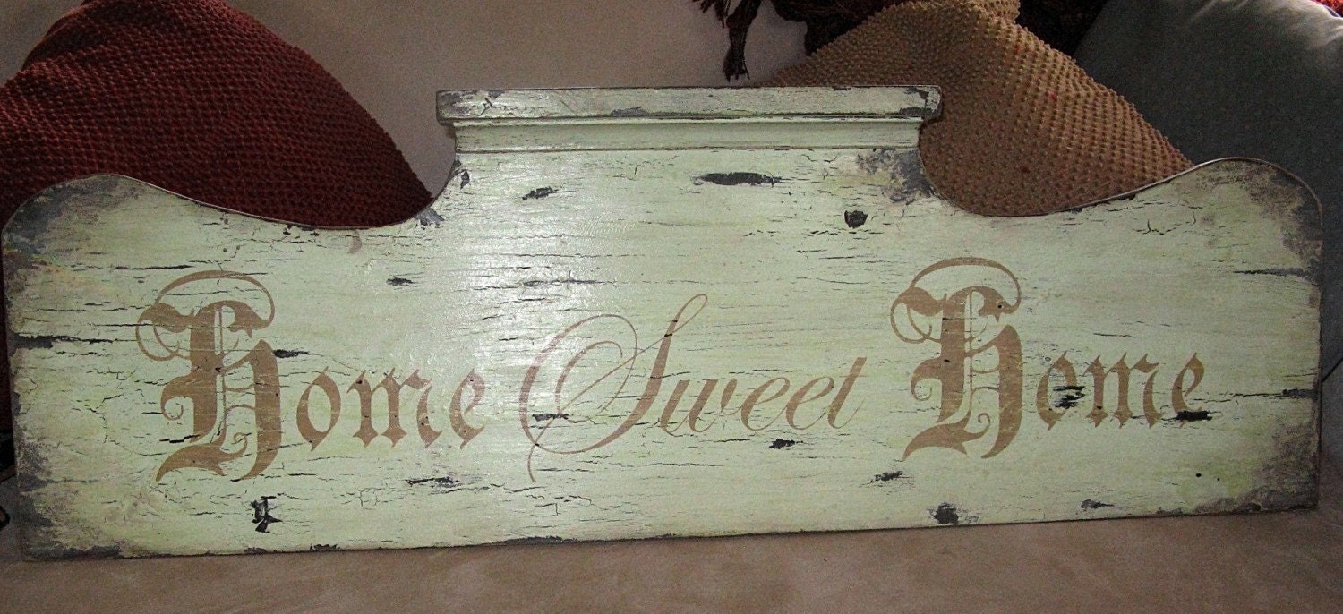 VINTAGE Sign HOME Sweet HOME COTTAGE Style LARGE 11 x 36 Vintage Style Sign Chic Chippy Shabby Cottage Signs