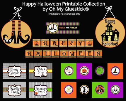 Happy Halloween Printable Party Collection -On Sale through Sept 15-