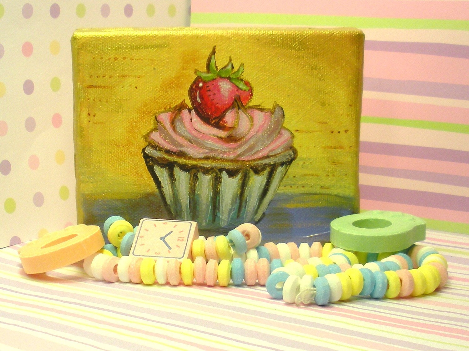 Strawberry Cupcake Mini Painting
