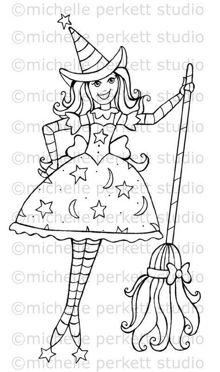 DIGITAL STAMP - CANDY THE SWEET HALLOWEEN WITCH