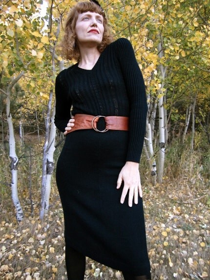 YOUNG EDWARDIAN Black Sweater Dress