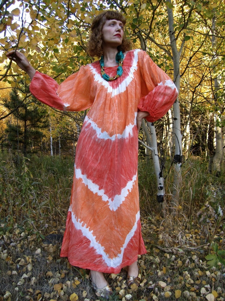 TANGERINE DREAM Tie Dye Maxi Hippie Dress