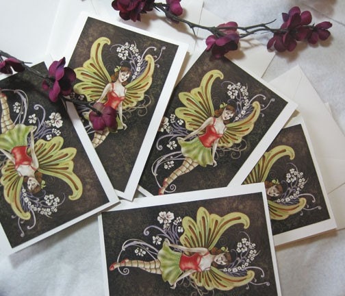 Diana Levin Holiday Fairy Mini 5 Card Set