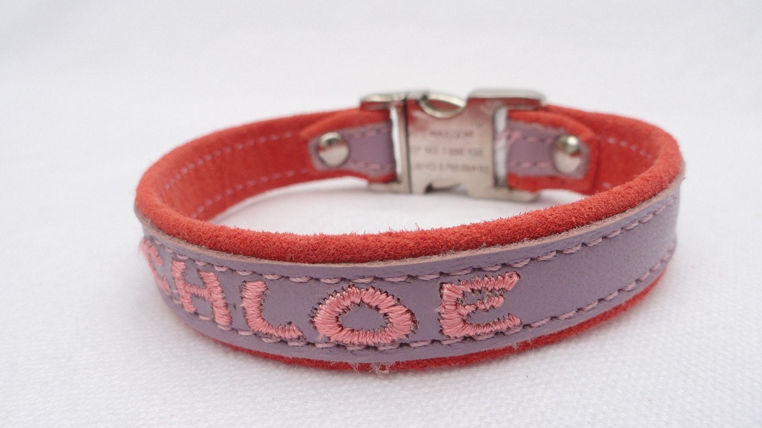 five eighth inch personalized leather cat collar. Soft