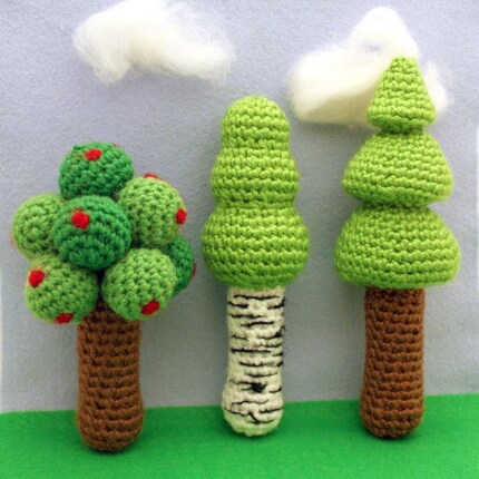 Three Tree Rattles (PDF Crochet Pattern)