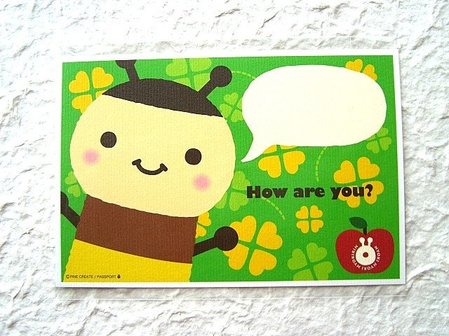 Cute Japanese Postcard-Happy Birthday-Nyokirin-Animal Holding Pillow