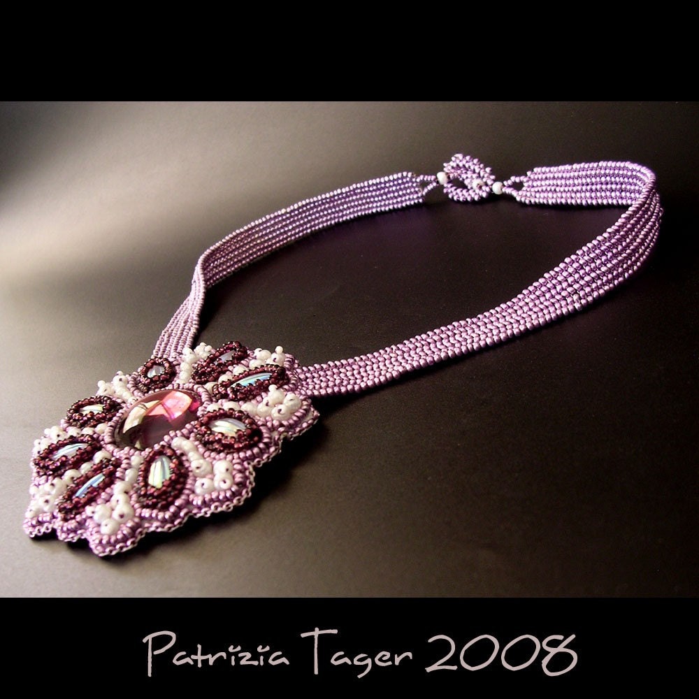 Purple Flower Necklace - OOAK