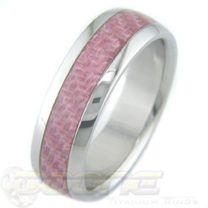  Pink Carbon Fiber inlay by boonerings on Etsy titanium wedding ring