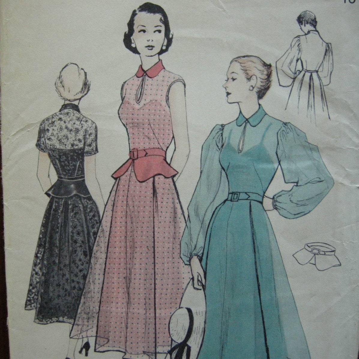 one shoulder dress sewing pattern. SWIRL SKIRTED 40s Party Dress