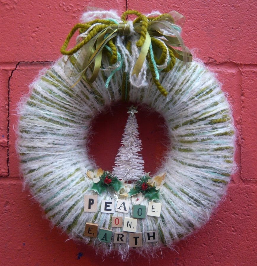 Peace on Earth Yarn Wreath