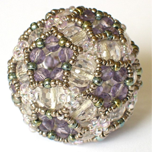 Icosahedral Cluster -- Beaded Art Object Sculpture Paper Weight