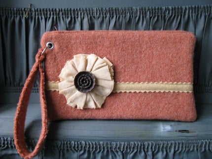 Red Wool Clutch