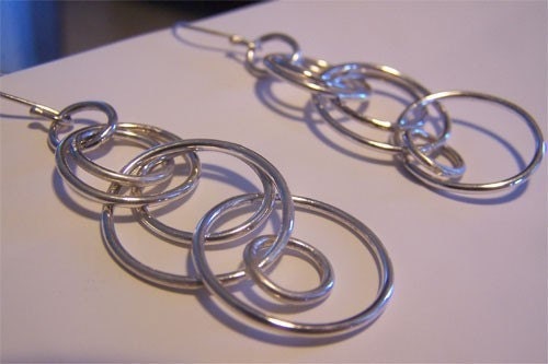 Sterling Silver Orbit Hoops Earrings