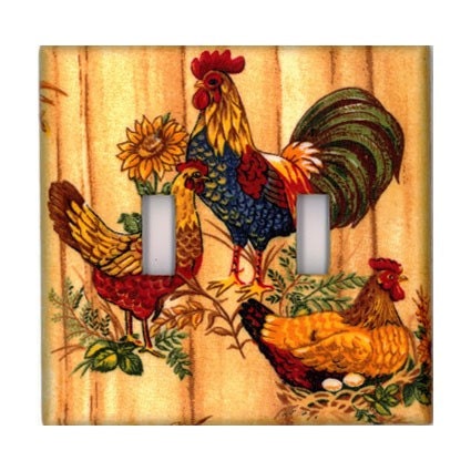 Rooster Chicken - Double - Light Switch Plate Cover