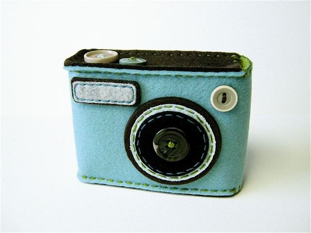 Camera Camera Case -Degicame No.50 (smokey turquoise/chocolate)