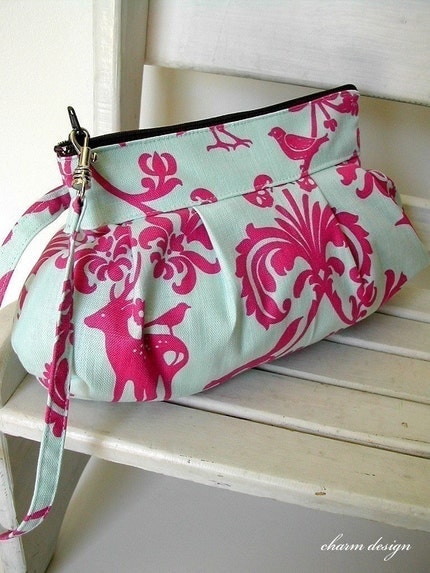 Animal Forest (Pink) - Zipper Pouch with Clip