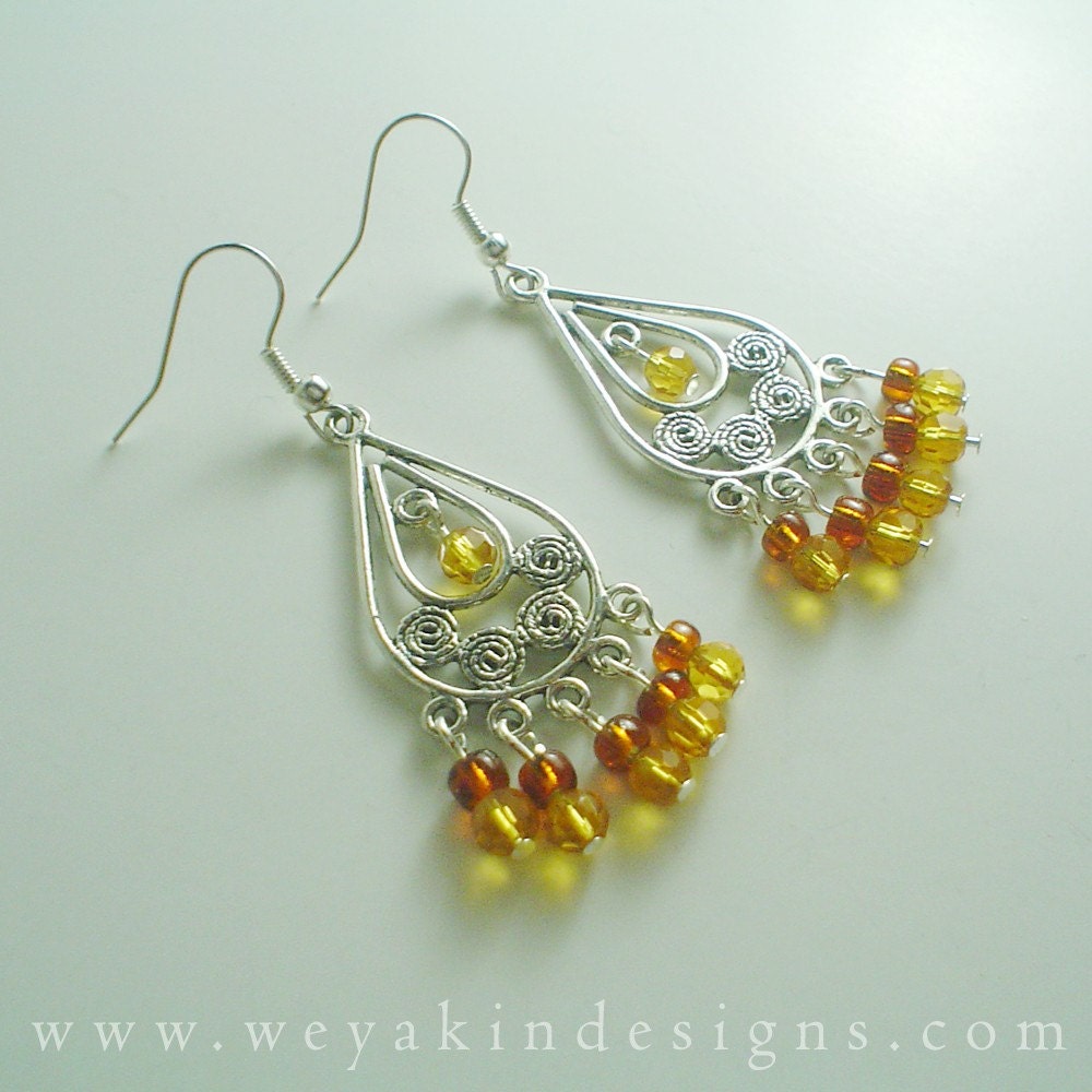 Golden Goddess Earrings by Weyakin Designs
