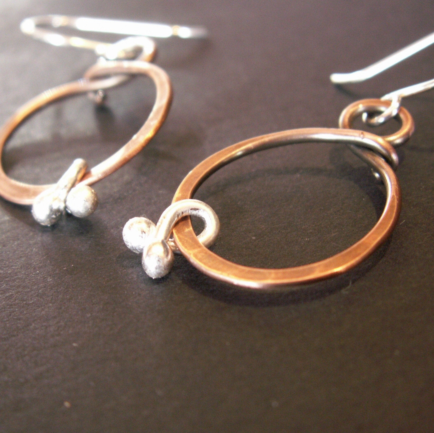 handmade handcrafted jewelry earrings copper sterling silver
