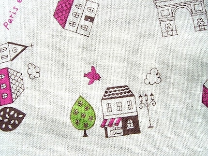 Cute Japanese Cotton Fabric-Cute Town Half Yard (F134)