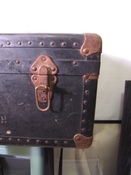 They left San Antonio by train with this Art Deco metal steamer trunk and just 10 dollars