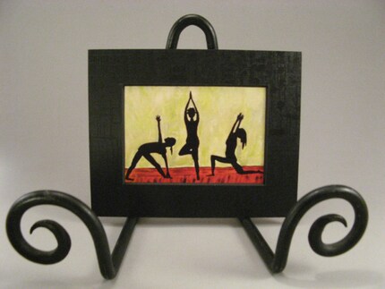 Yoga Trio Matted ACEO reproduction
