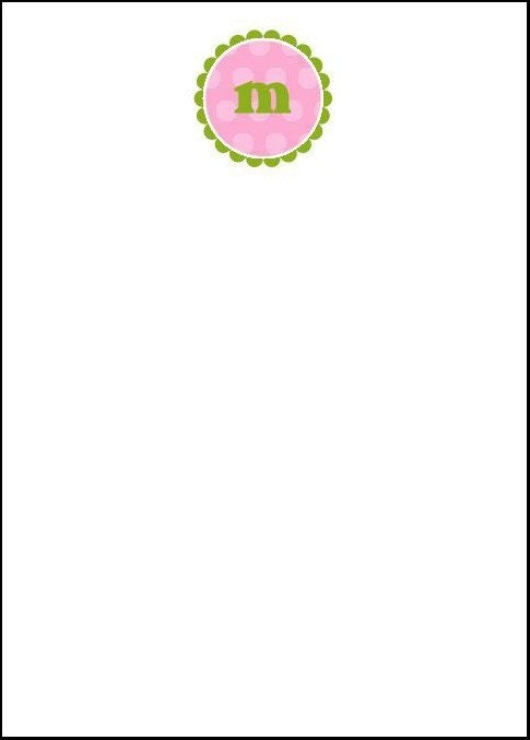 Personalized Note Pad 5x7 - Scalloped Circle Initial