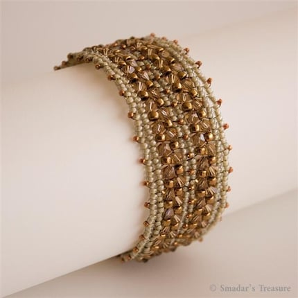 Bronze and Sand Sparkling Bracelet with Swarovski Crystals