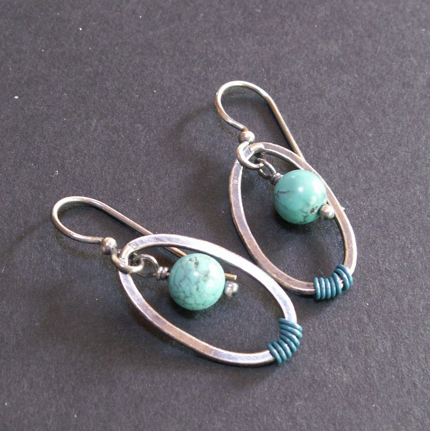 handcrafted jewelry earrings sterling silver turquoise