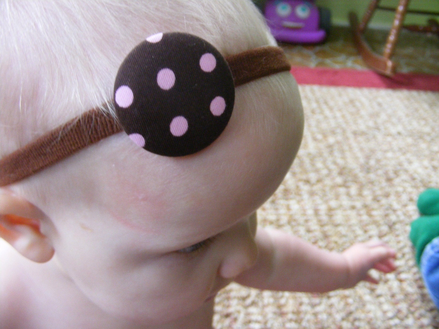 Cute as a button headband polkadotty