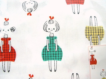 Cute Japanese Cotton Fabric-1 Yard-Cute Girls-Yuko Watanabe