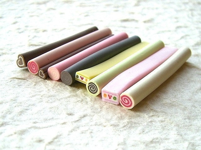 Kawaii Cute Japanese Teeny Tiny Cake Blocks and Chocolate Sticks For Decorating - 5mm - 9 sticks