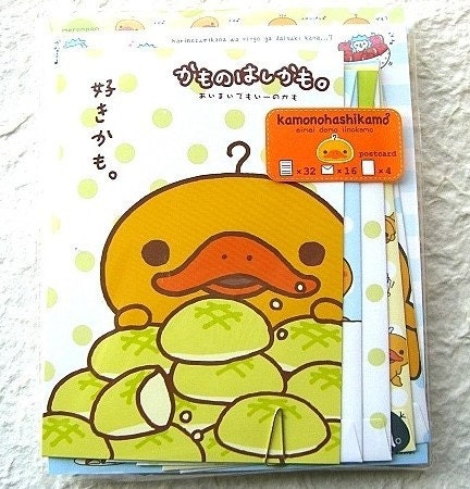 Kawaii Cute Japanese Letter Set - Kamonohashikamo - Cute San-X Platypus