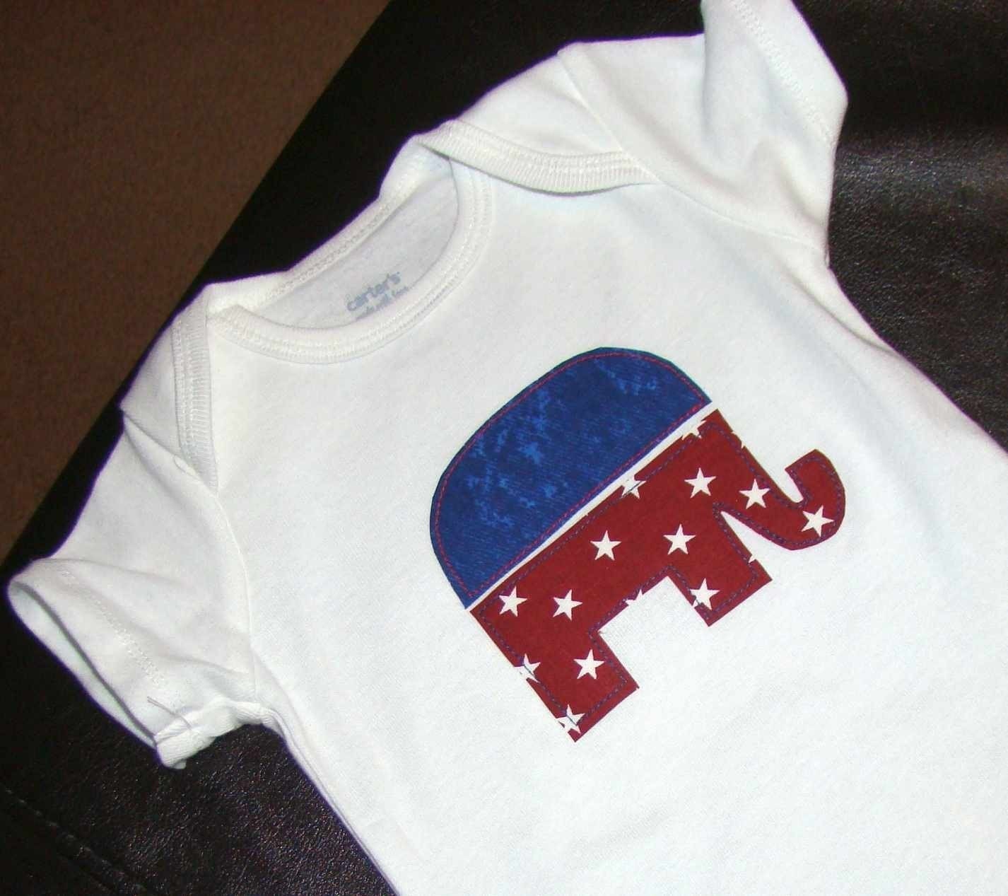 Red, White, and Blue Republican Elephant Onesie/Tee