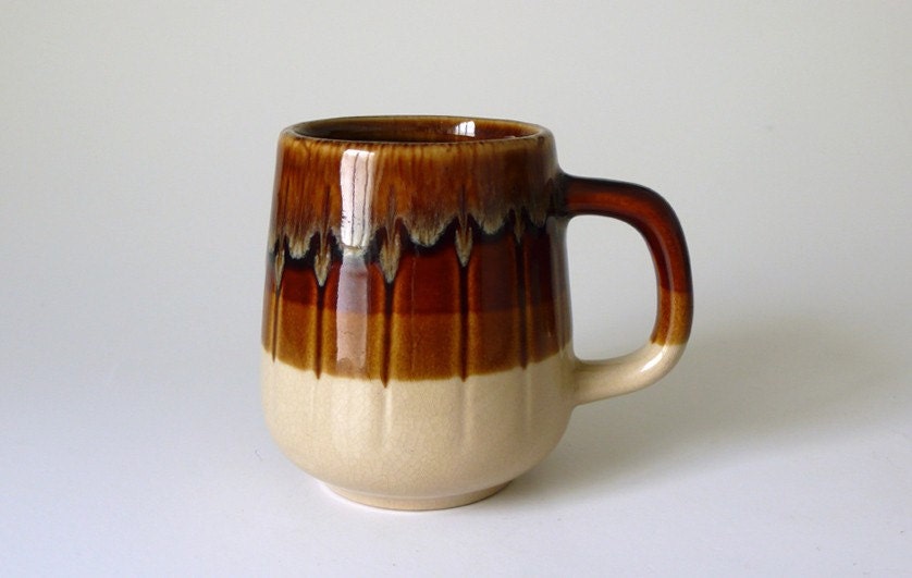 Pair of Two Vintage Glaze Coffee Mugs