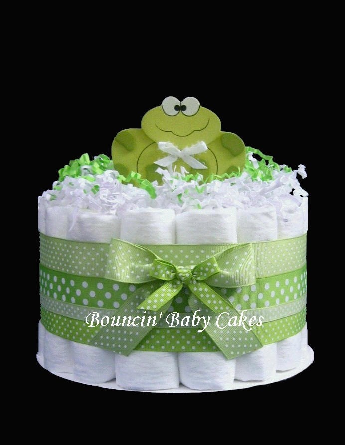 1 Tier Froggy Baby - Baby Shower Diaper Cake/ Centerpiece Gift