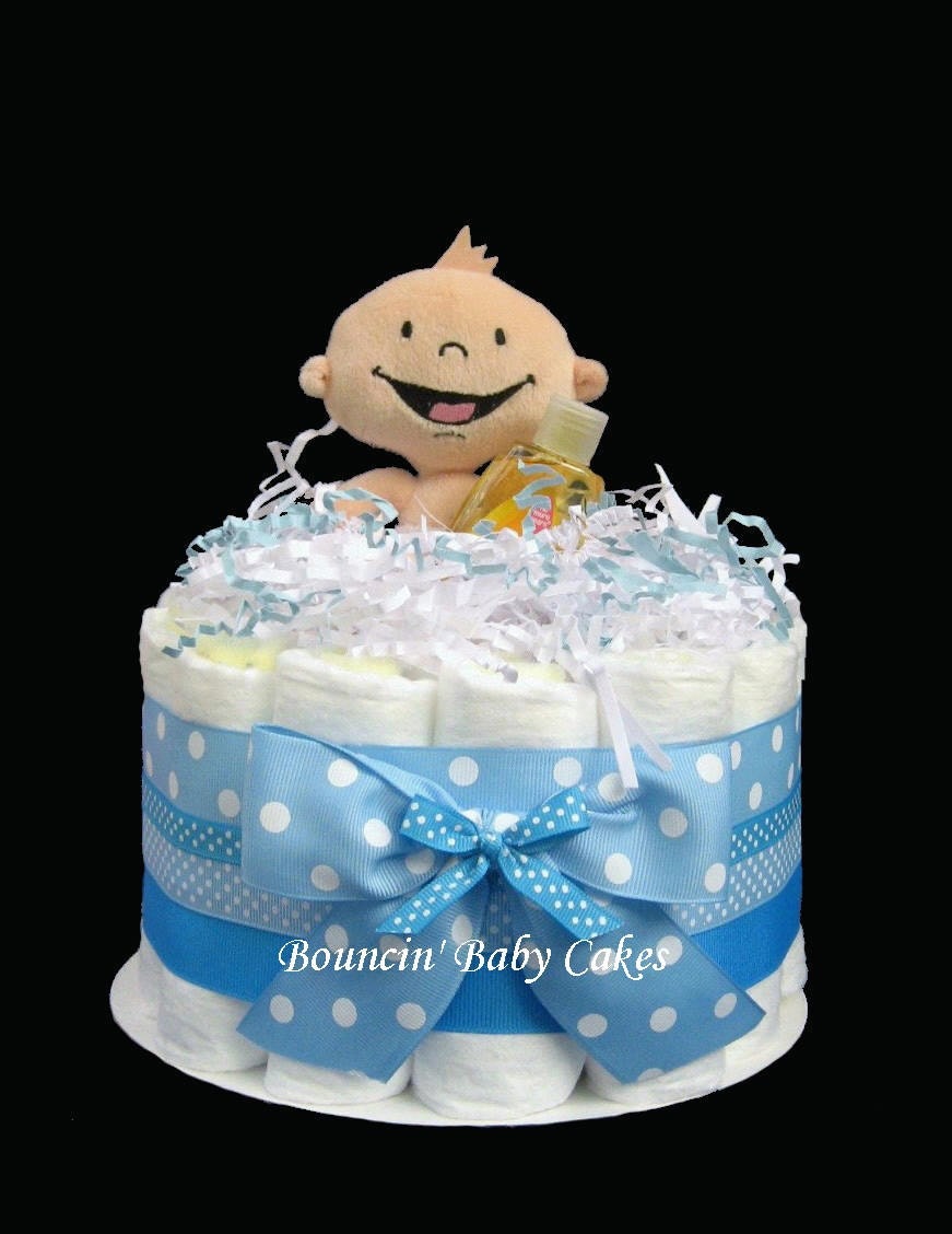 1 Tier It's a BOY Baby Shower Diaper Cake/ Centerpiece Gift