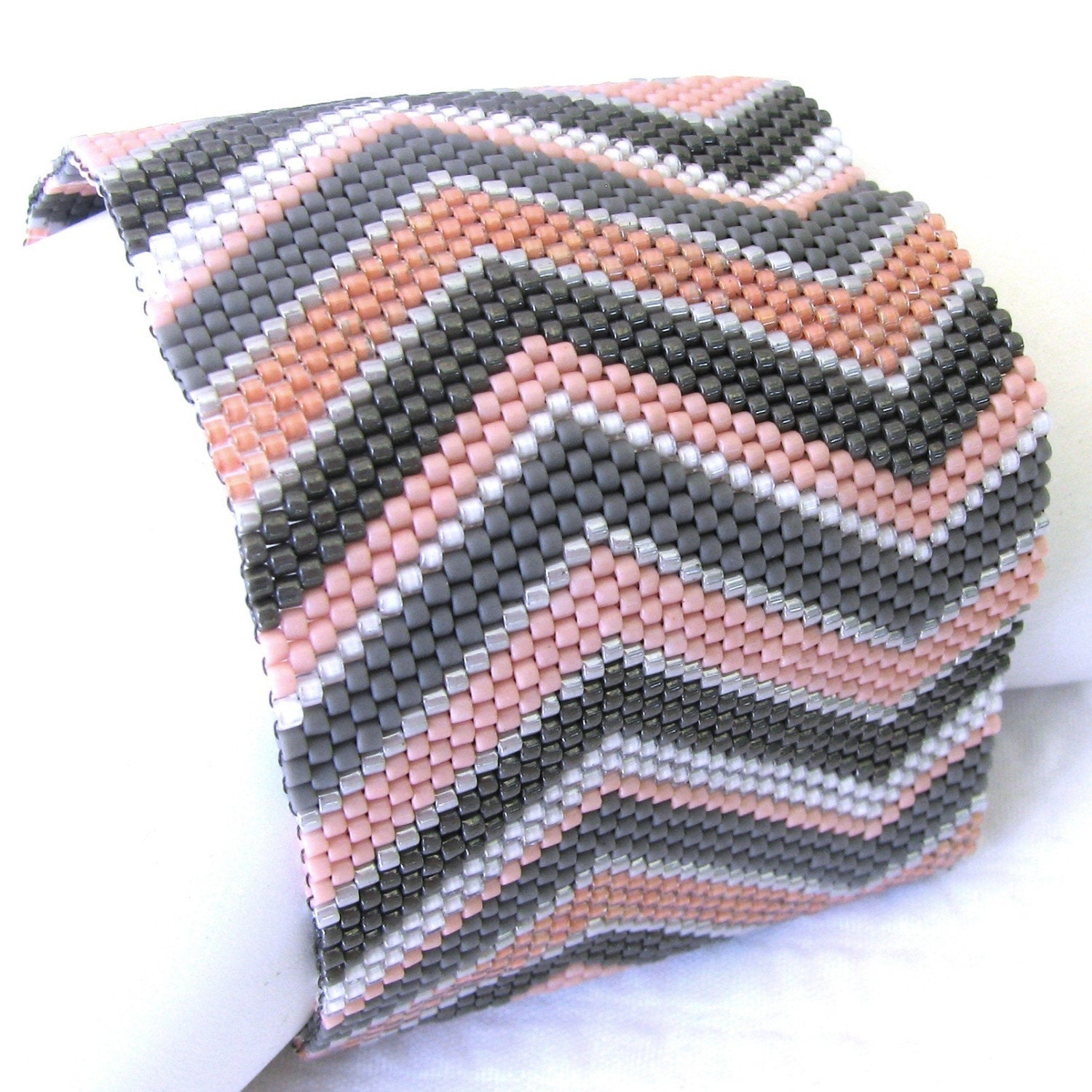 Offset Chevron Peyote Cuff in Your Custom Color Palette (2409)