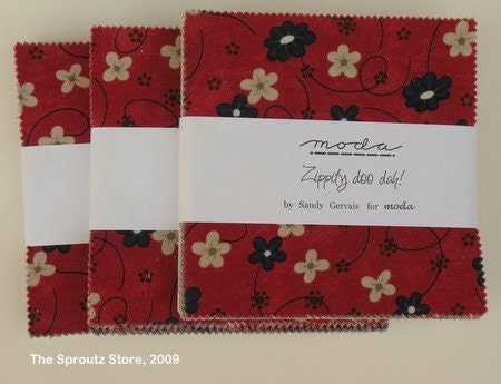 Set of 3, Zippity Doo Dah Charm Packs by Sandy Gervais for Moda Fabrics