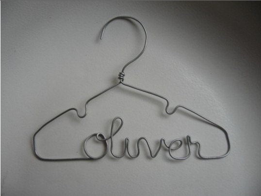 The Original Eight Inch Personalized Wire Hanger for Small Children or Decoration