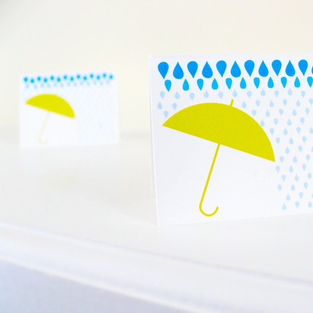 Showers - Printable NoteCard, Stationery, and Gift Card Set