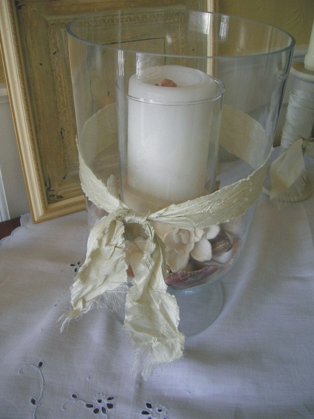 Beach Wedding Centerpiece - Seashells and Candlelight - Party