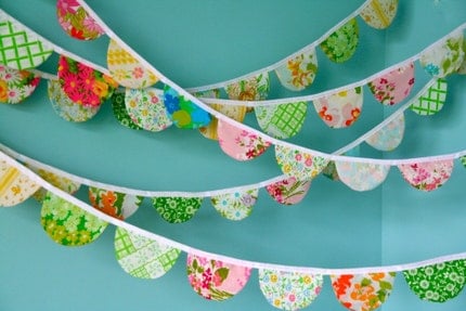 Vintage Scalloped Fabric Garland